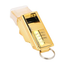 AUHX Silbato Deportivo de Voleibol de Baloncesto, Silbato de árbitro de fútbol de Resina ABS Ligero de Alta frecuencia con cordón para Acampar y Sobrevivir al Aire Libre(Oro)
