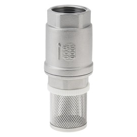 PNXKTXO G1" Foot Valve with Filter, DN25 Stainless Steel Spring Check Valves Non Return One Way Prevent Backflow for Well Pump (Foot Valve with Filter)