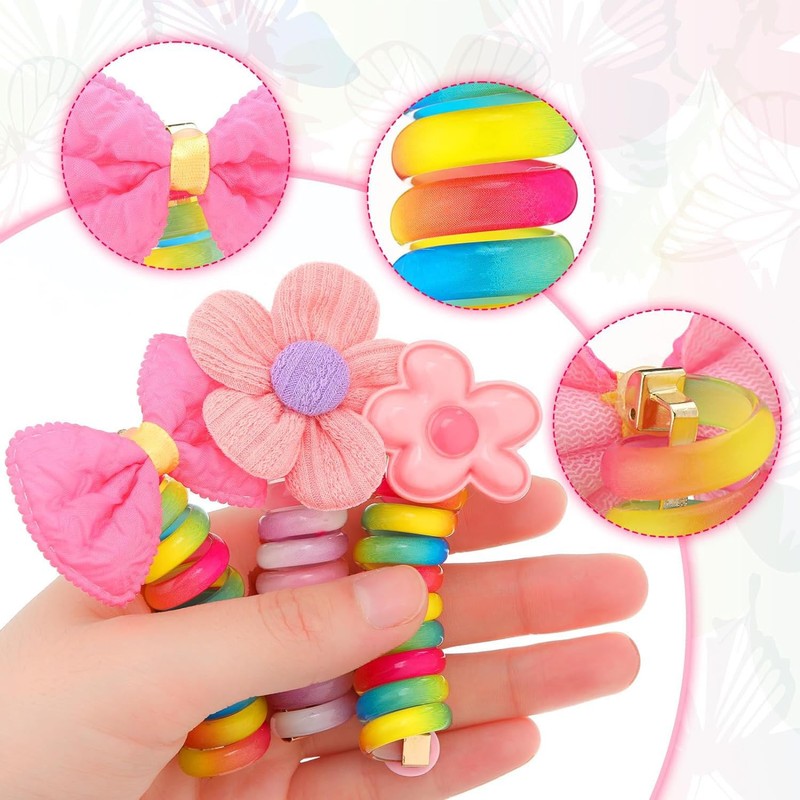 XINYUICEAN Diademas en Espiral para Niñas, 5 Pcs Gomas para