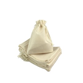 Palmhomee Pack of 25 Burlap Gift Bags with Drawstring Linen Jewelry Pouches Wedding Hessian Jute Bags for Birthday and Treat Pouches Party Wedding Favors Gift (7x9 Inch, Cream)