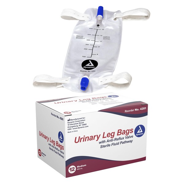 Dynarex Urinary Leg Bag, for Use with Catheter, has a