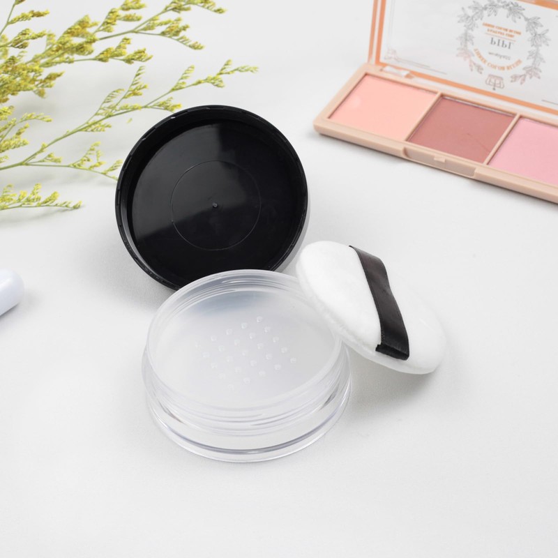 10g Refillable Loose Powder Container with Sifter & Puff –