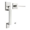 Tinewa Square Satin Nickel Door Handleset with Lever, Upgrated Entry