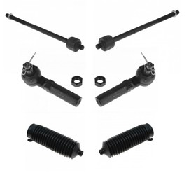 TRQ Front Driver & Passenger Side Inner & Outer Steering Kit Steering Rack & Pinion Bellow Tie Rod Compatible with 2001-2010 Chrysler PT Cruiser 2000-2005 Dodge Neon 2000-2001 Plymouth