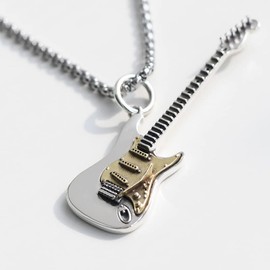 Retro Hip Hop Rock Punk Wind Electric Guitar Pendant Necklace for Women and Men Punk Rock Music Jewelry