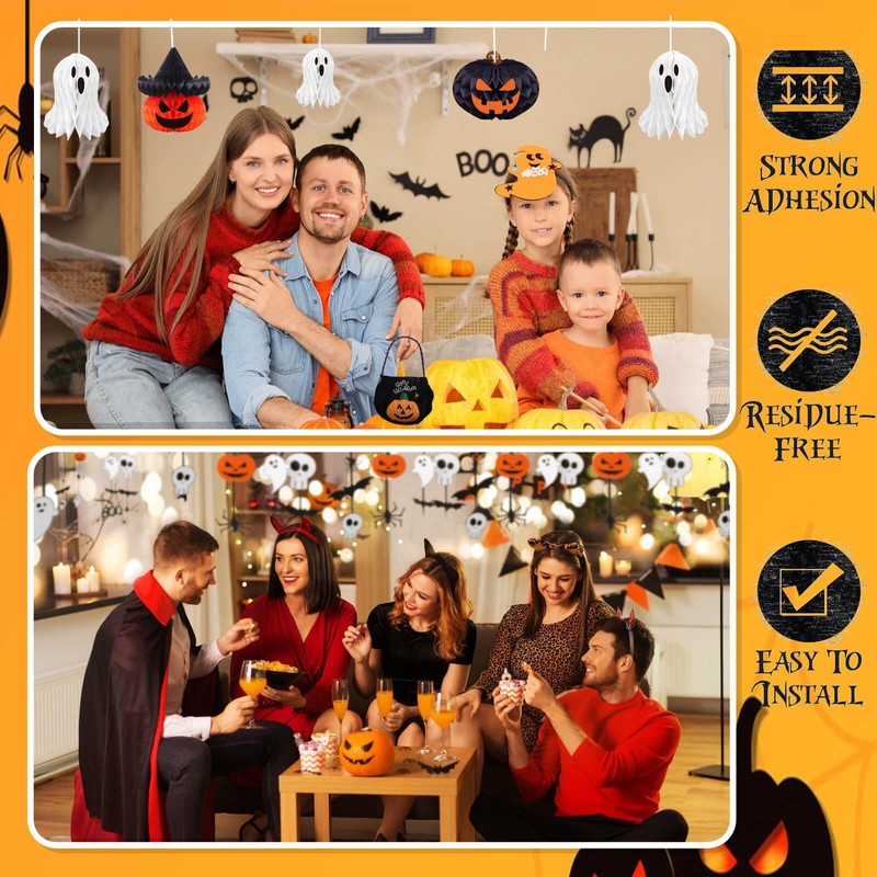 Halloween Decorations Outdoor And Indoor Set,60 Pcs Scary 3D Bat