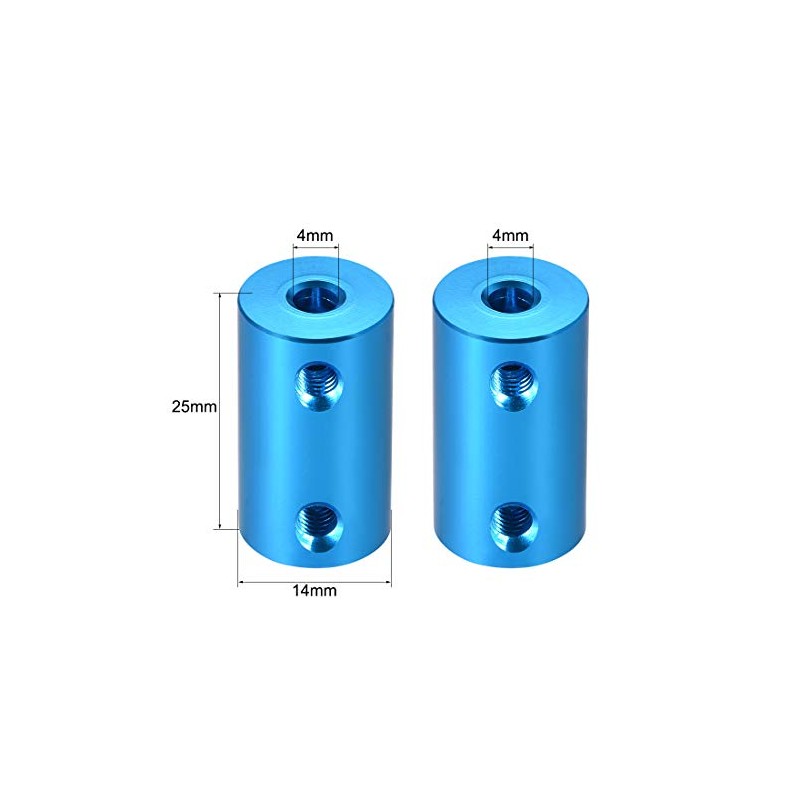 sourcing map 2 Pieces 4 mm to 4 mm Bore