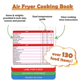 Upgraded Air Fryer Cheat Sheet Magnets Cooking Guide Booklet, Air Fryer Cookbooks, Air Fryer Cooking Times Chart, Air Fryer Accessories, Magnets Air Fryer Cheat Sheet