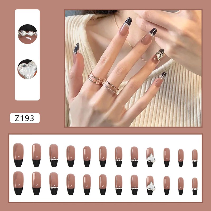 Lwenjing Z193 Nail Tips, Handmade Nails, Short, Spring and Summer,