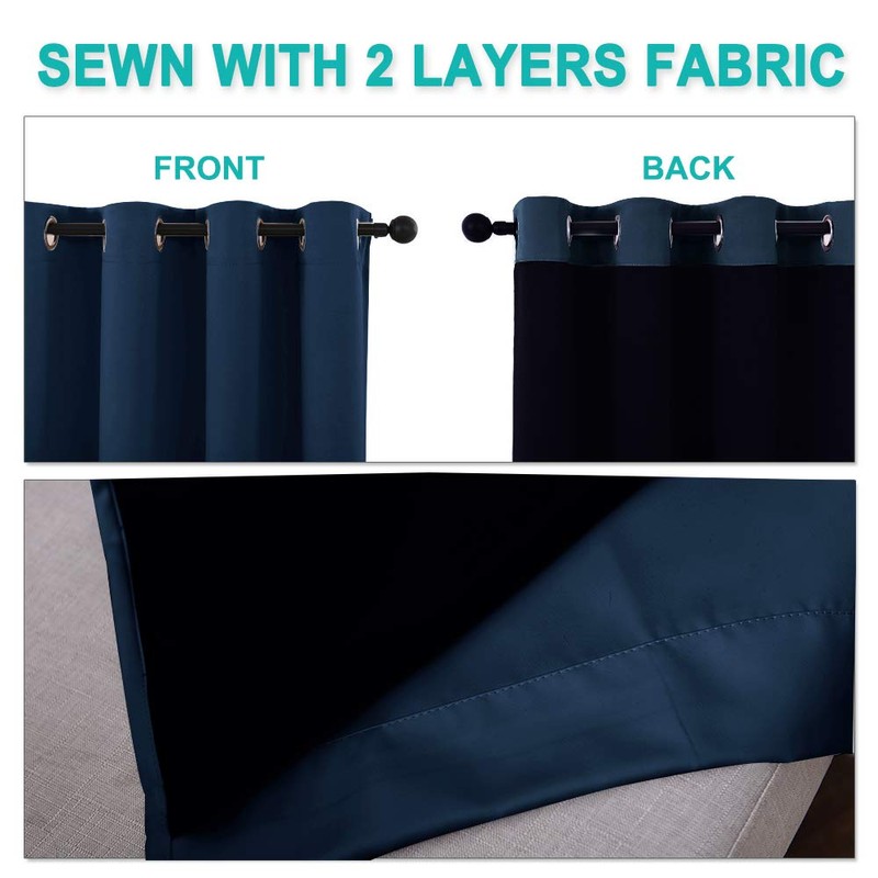 NICETOWN 100% Blackout Curtain Set, Thermal Insulated & Energy Efficiency