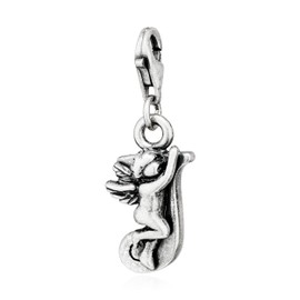 NKlaus Alphabet Charm Bead for Bracelet 925 Silver Antique Silver Plated Alphabet Charms for Bracelets Necklaces, Silver