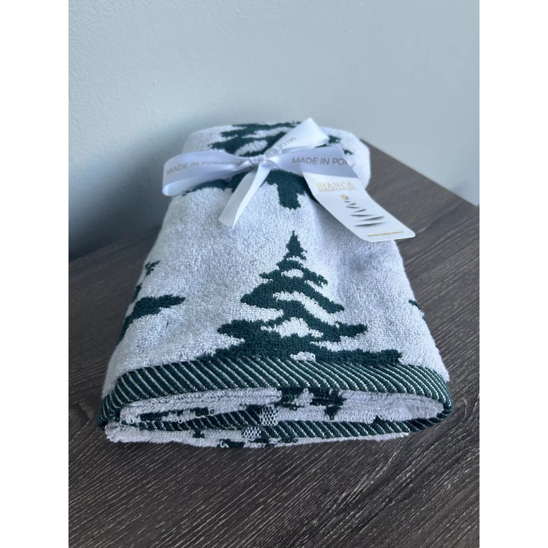 BIANCA Set of 6 Holiday Christmas Trees Bath Towels 100%