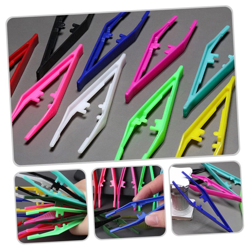 Healvian 30pcs Plastic Eyebrow Tweezers for Women Use Eyebrow Trimming