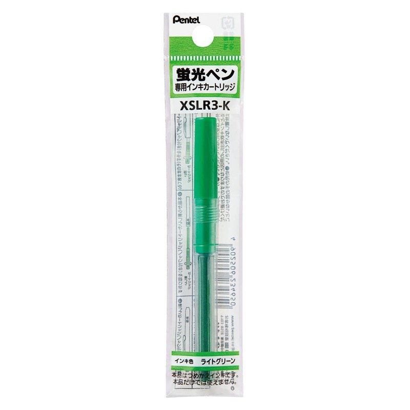Pentel Handy Line S XSLR3-K Highlighter Cartridges, Light Green, 10