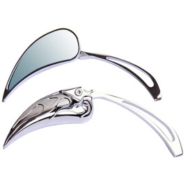 MotorToGo Silver Tear Drop Custom Rear View Mirrors for 2016 Harley-Davidson Road Glide Ultra FLTRU