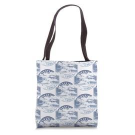 Vintage Retro Aviation Biplane Plane Pilot Badge Tote Bag