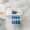 24Pcs Blue Ocean Press on Nails Long Coffin Fake Nails