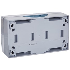 Busch-Jaeger 20/2EWN-53 Steckdose with hinged lid und Beschriftungsfeld, waagerecht, 2-fach