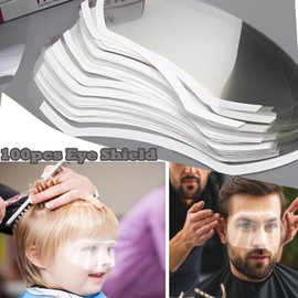CLOEWCL 100 Pcs Shower Face Eye Shield After Surgery，Disposable Clear Plastic Eye Shield for Showering， Haircut Hairspray, Shower Visor for Adults Lash Aftercare for Salon Supplies Eyelash Extensions