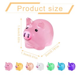 SGERUFZ Pack of 35 Mini Resin Pig Figures for Garden Dollhouse, Glow in the Dark (Tiny Pig Decoration, Mini Resin Animals)