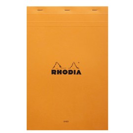 RHODIA 19600C - Stapled Notepad N°19 Orange - A4+ - Lined - 80 Detachable Sheets - White Clairefontaine Paper 80 g/m - Soft, Resistant and Waterproof Coated Card Cover - Basics, 210x318mm