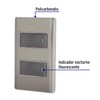 Volteck PA-APDO1-LA, Placa armada con 2 interruptores sencillos color acero