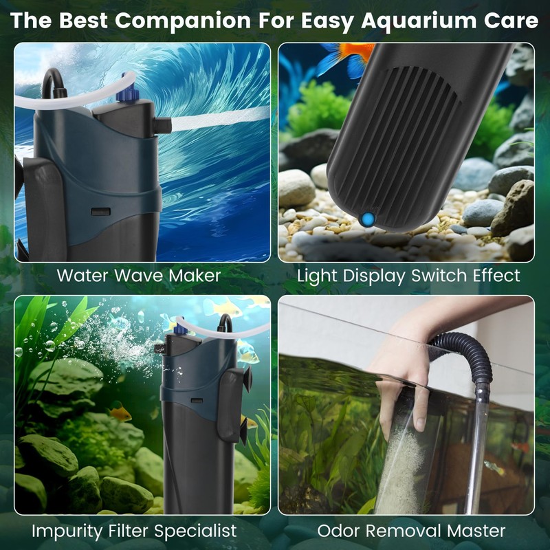 Dozont Aquarium Filter U-V for 20-75 Gallon, 200GPH Fish Filter