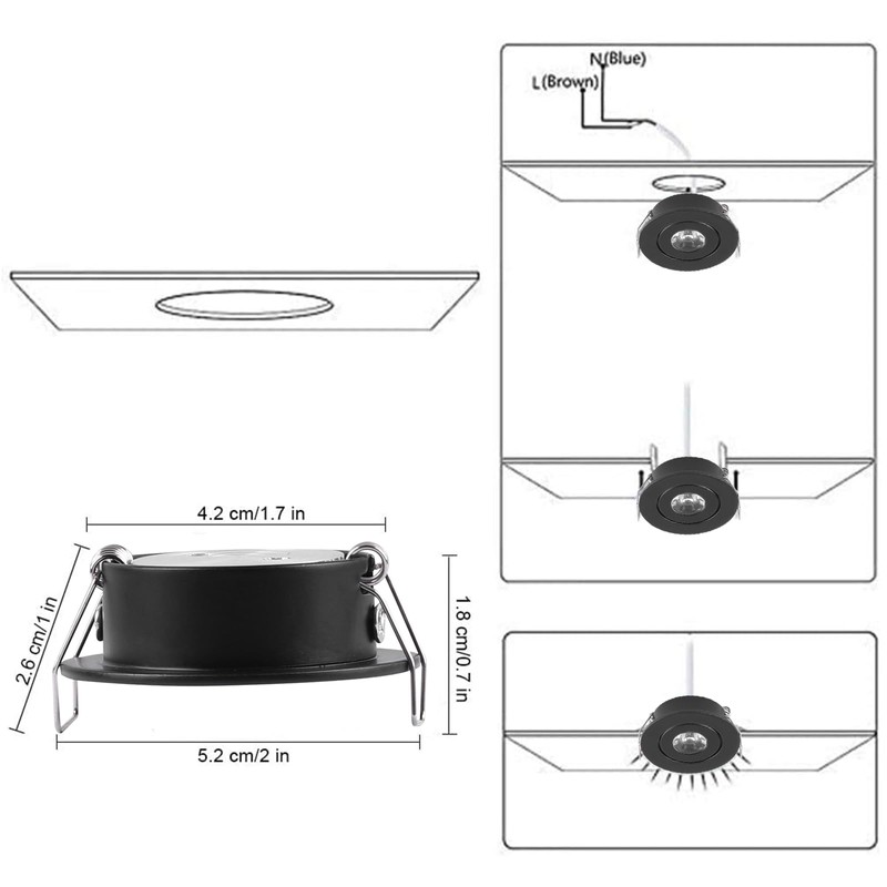 Sorfia 10 Pack 2 Inch LED Recessed Lighting, 1W 120LM