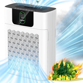 WESTHEY Air Purifiers for Home up to 1650 ft², H13 True HEPA Air Purifier for Bedroom with Air Quality Monitor, Air Cleaner for Smoke Dust Dander Wildfire