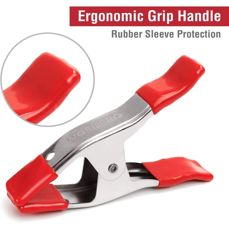 WORKPRO W032007 Steel Spring Clamp, Heavy-Duty, 2-In., Non-Marking PVC Coated