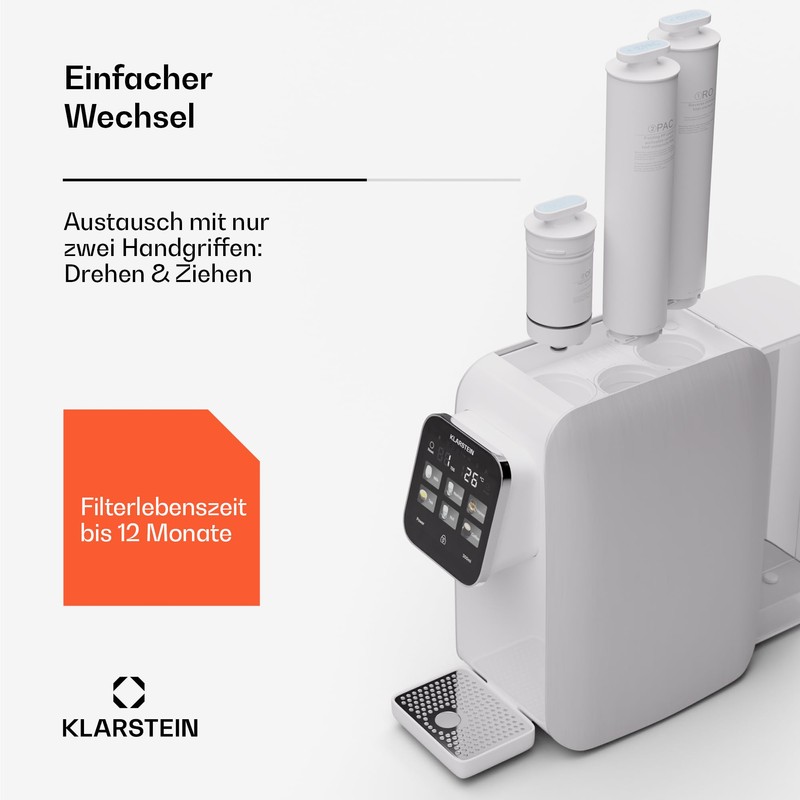 Klarstein Reverse Osmosis Filter, PAC Replacement Filter for Tap Water,