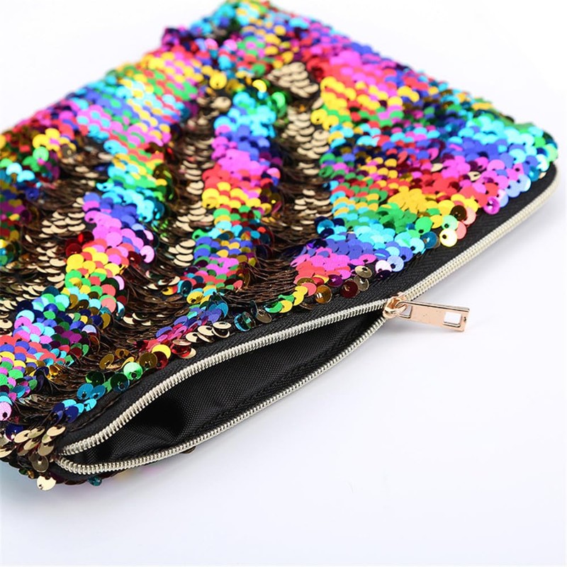 NIXNUT Sequin Pencil Case Large Capacity Glitter Office Organizer Storage