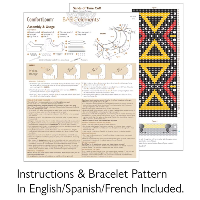 Beadsmith Beading Loom BEADSMITH Wood Kit +Instructions adjustable 5.5" x