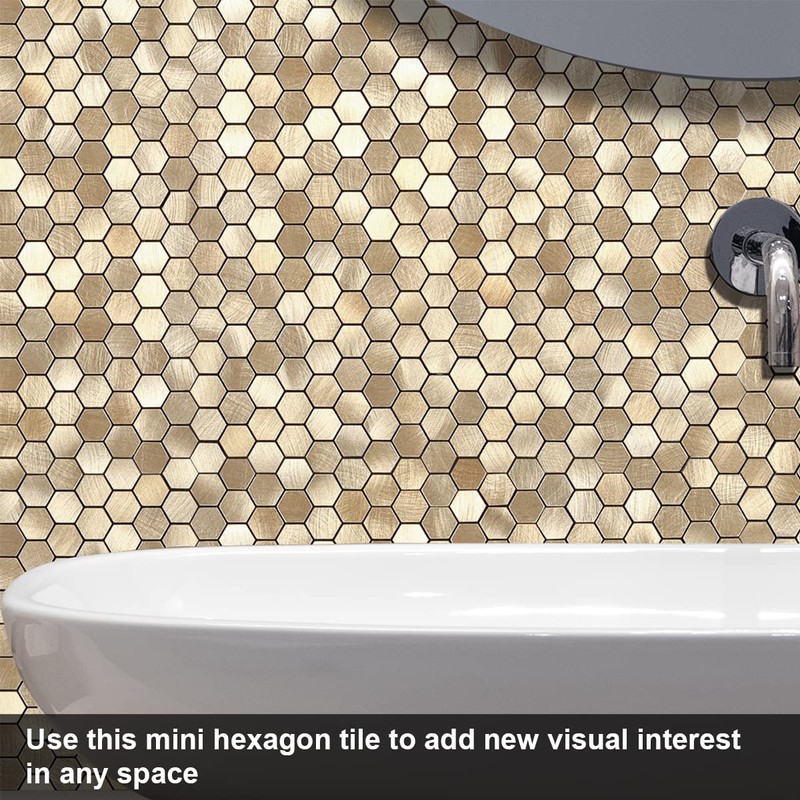 BeNice Peel and Stick Backsplash Kitchen Mosaic Tiles Penny Hexagon