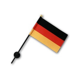 TOSPA Germany Mini Flag Flag Flag Size 4.1 x 6.2 inches (10.5 x 15.7 cm), Pole 10.6 inches (27 cm), Suction Cup Set Made of Tetron Suede
