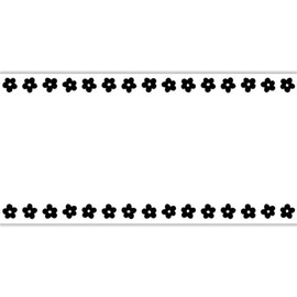 Santa Barbara Design Studio Paper Dining Table Runner for Party Table Runner Disposable Paper Table-Cover Roll, 25' x 18", Black Flowers