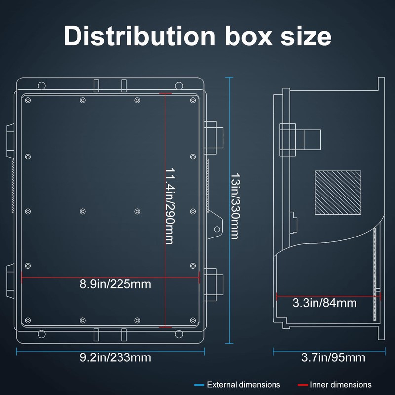 Namunanee Outdoor Electrical Junction Box, ABS Water Resistant Enclosure with