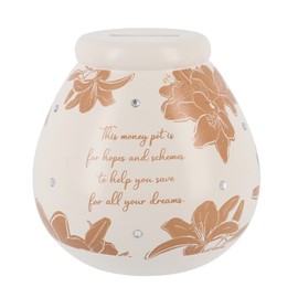 Pot Of Dreams Ceramic Money Pot, Pink Floral, One Size