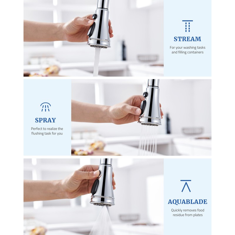 Kitchen Faucet Spray Head Replacement - Pull Down Faucet Sprayer