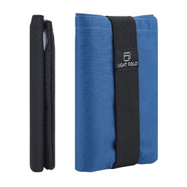 LIGHT FOLD Cartera de Nylon Ultra Delgada para Hombre - Diseño y Estilo - Hasta 12 Tarjetas, Dinero en Efectivo - RFID Proteccion Contra Robo Digital - Tejido Ripstop, Costura Dura, Banda Elástica