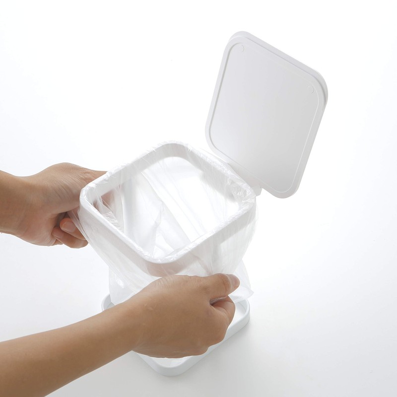 Yamazaki Industries 3330 Plastic Bag Eco Holder with Lid, Tower,
