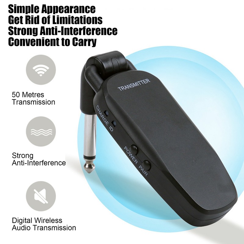 Guitar Wireless Transmitter Receiver Digital Audio System Accessory for Bass