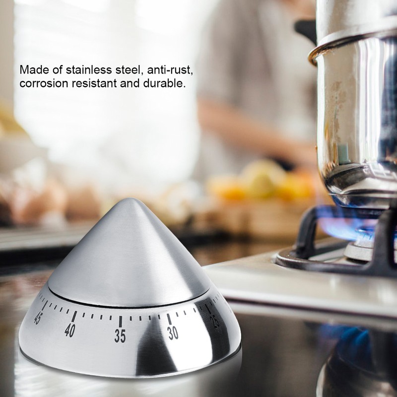 Fashionable Stainless Steel 60 Minutes Count Down Mechanical Cooking Timer