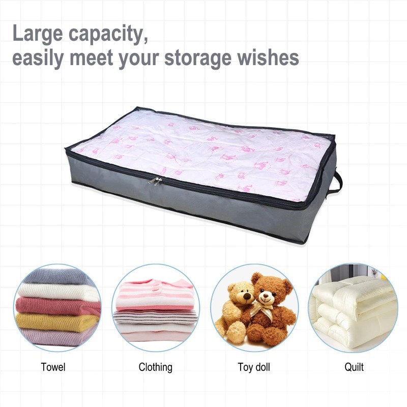CQQNIU 1 Pack Under Bed Storage Bag With Handle Zipper