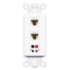 RiteAV 2 Port CAT6 Speaker Coupler Jack Insert Rocker Module Female-Female for Decorative Wall Cover Face Plate [White]