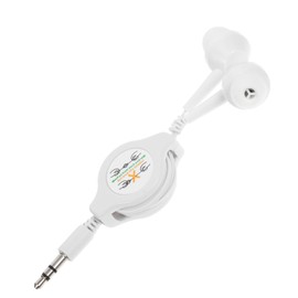 Mikinona Retractable in Ear Lightweight Earphones for Comfortable Listening for Travel and Gym Use Easy Storage Design White