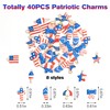 COGCHARGER Pack of 40 American Flag Charms Pendants Independence Day