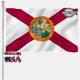 Florida State Flag 3x5 Outdoor Double Sided Heavy Duty 3 Ply Polyester Material with 2 Metal Grommets, 4 Rows of Stitching