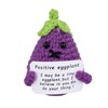XIHIRCD Positive Aubergine, 8 cm Knitted Vegetables with Positive Card,