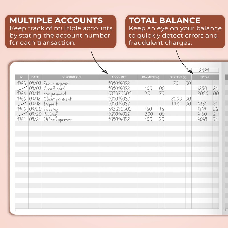 Clever Fox Accounting Ledger Book Horizontal – Columnar Journal &